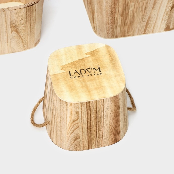 Корзины для хранения LaDо́m, ручной работы, 3 шт, размер: 17&times;17&times;14 см, 20,5&times;20,5&times;14,5 см, 25&times;25&times;15 см