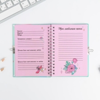 Анкета в твердой обложке на замочке &laquo;Анкета енотик&raquo;, А6 40 л