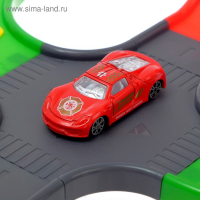 Гараж трасса &laquo;Крутой вираж&raquo;, с 1 металлической машиной и 1 вертолётом