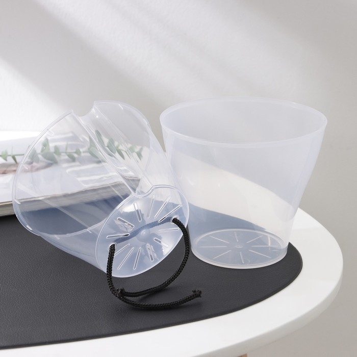 Кашпо для цветов со вставкой &laquo;Афина&raquo;, 1 л, цвет прозрачный