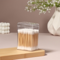 Органайзер для ватных палочек, с крышкой, 6.5&times;5.8&times;9.5 см, в пакете, прозрачный