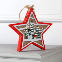 Светодиодная фигура &laquo;Снеговик в лесу&raquo; 22 &times; 22 &times; 4 см, дерево, батарейки АААх2 (не в комплекте), свечение тёплое белое