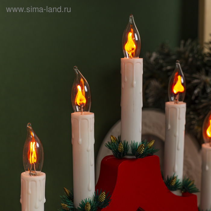 Светодиодная фигура «Рождественская горка» 39.5 × 33 × 5 см, дерево, 220 В, эффект пламени Светодиодная фигура «Рождественская горка» 39.5 × 33 × 5 см, дерево, 220 В, эффект пламени