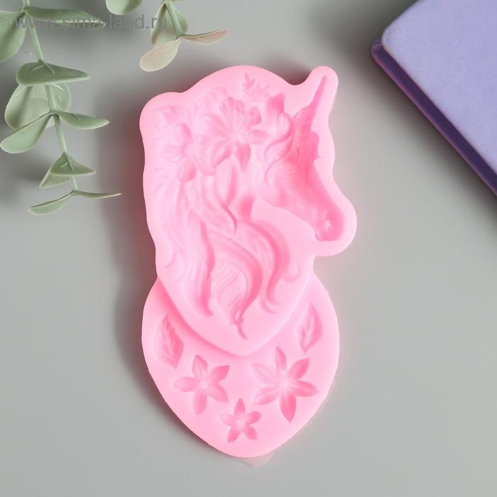 Молд силикон Молд силикон "Единорог и цветы в гриве" 6 предметов 1х5х10,5 см