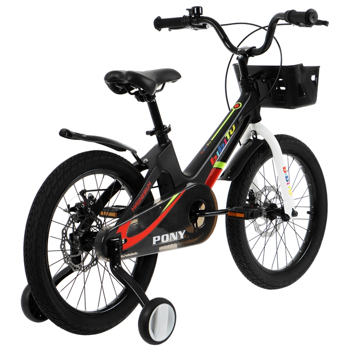 Велосипед 16 Велосипед 16" BIBITU PONY, цвет чёрный/белый