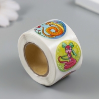 Наклейка бумага "Змейки" d=2,5 см 252 шт в рулоне Наклейка бумага "Змейки" d=2,5 см 252 шт в рулоне