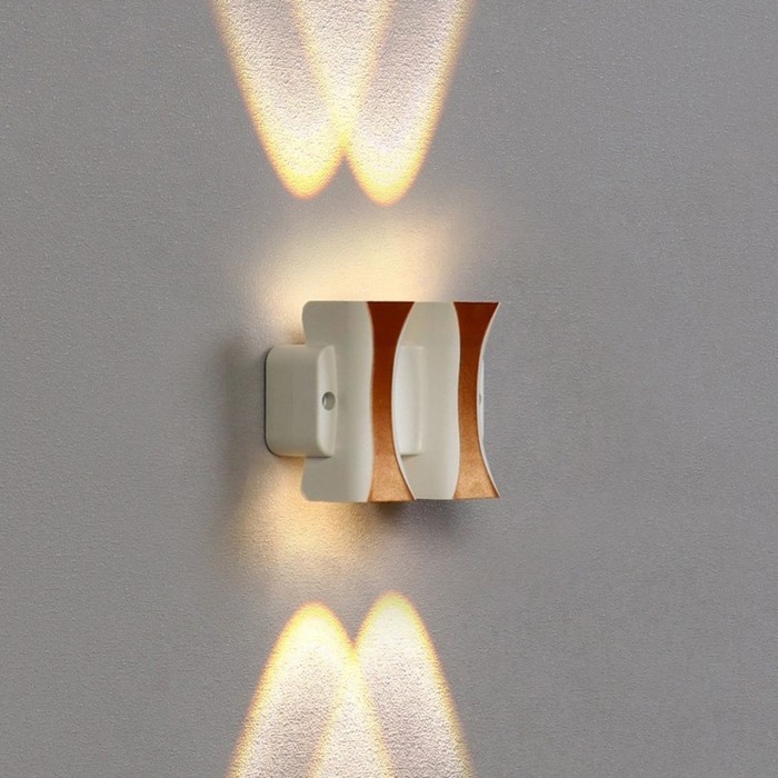 Светильник фасадный &laquo;Элегант&raquo;, FSD-043, 4 Вт, 3000К, 2 луча, IP65, 220 В, пластик, белый