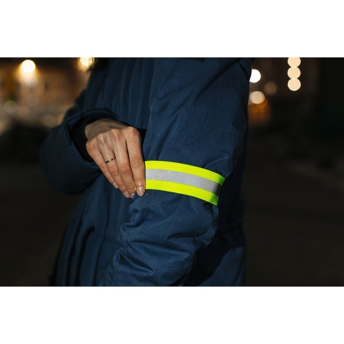 Повязка нарукавная светоотражающая, эластичная, на липучке, 35 &plusmn; 1 &times; 3,8 см