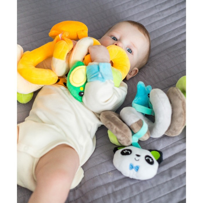 Растяжка - спираль с игрушками дуга на коляску / кроватку для малышей 0+ «Пандочка», Крошка Я Растяжка - спираль с игрушками дуга на коляску / кроватку для малышей 0+ «Пандочка», Крошка Я