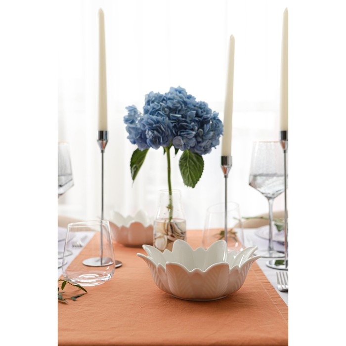 Салатник фарфоровый Magistro &laquo;Цветочек Бланш&raquo;, d=21,6 см, цвет белый