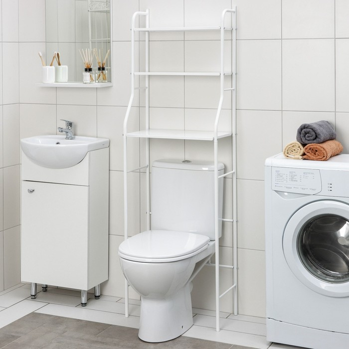 Стеллаж над унитазом, 48&times;26&times;156 см, цвет белый