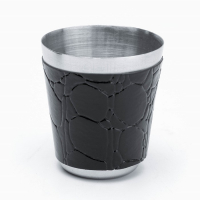 Подарочный набор 4 в 1 "Черный крокодил": фляжка 180 мл, воронка, 2 рюмки,  17 х 18 см