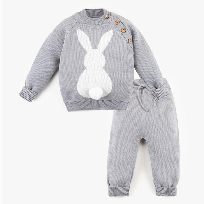 Комплект вязаный Крошка Я «Заяц», рост 80-86 см Комплект вязаный Крошка Я «Заяц», рост 80-86 см