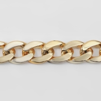 Цепочка для сумки, пластиковая, 15 &times; 21 мм, 120 см, цвет золотой