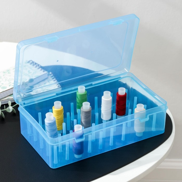 Органайзер для хранения ниток, 42 отделения, 23,5×13,5×6,5 см, цвет МИКС Органайзер для хранения ниток, 42 отделения, 23,5×13,5×6,5 см, цвет МИКС