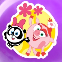 Мяч прыгун Смешарики &laquo;Друзья&raquo;, обычный с ручками, d=45 см, 350 г, цвета МИКС