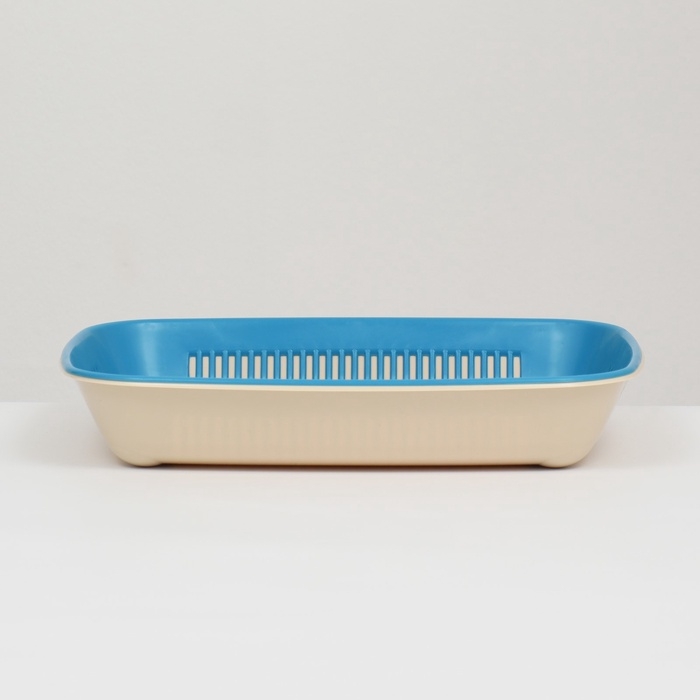 Туалет округлый с сеткой 33,5 х 25 х 6 см, голубой/бежевый Туалет округлый с сеткой 33,5 х 25 х 6 см, голубой/бежевый