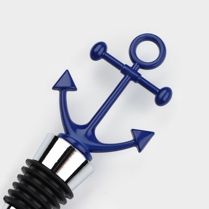 Пробка для бутылки &laquo;Якорь&raquo;, цвет синий