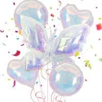 Шар фольгированный 35" &laquo;Бабочка&raquo;, цвет прозрачный перламутровый градиент