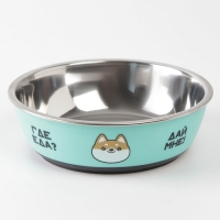 Миска для кошек и собак из нержавеющей стали &laquo;Ещё хочу&raquo;, 450 мл, 14 х 4.5 см