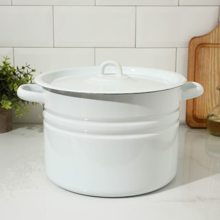 Кастрюля цилиндрическая, 8 л, индукция, цвет белый Кастрюля цилиндрическая, 8 л, индукция, цвет белый