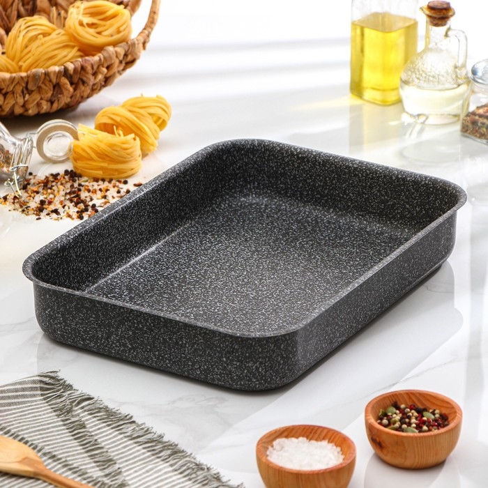 Противень Onyx, 27,5×36×6,2 см, антипригарное покрытие, цвет серый Противень Onyx, 27,5×36×6,2 см, антипригарное покрытие, цвет серый