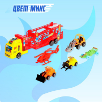 Грузовик инерционный «Автовоз», с 6 машинами, цвета МИКС Грузовик инерционный «Автовоз», с 6 машинами, цвета МИКС