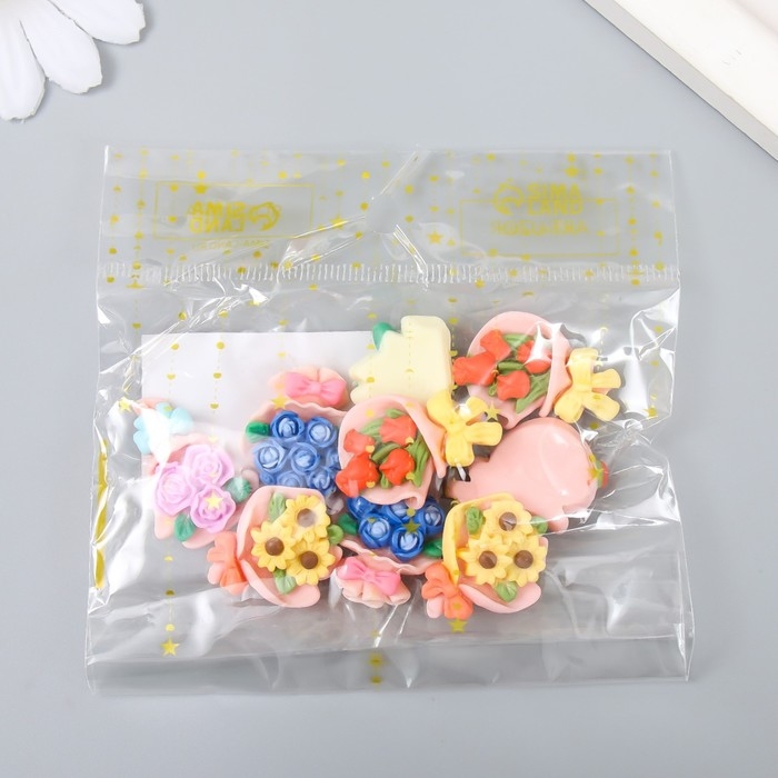 Декор для творчества пластик "Букет цветов" набор 10 шт