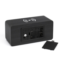 Часы - будильник электронные "Цифра-ТЗ" настольные с термометром и беспроводной QI зарядкой Часы - будильник электронные "Цифра-ТЗ" настольные с термометром и беспроводной QI зарядкой