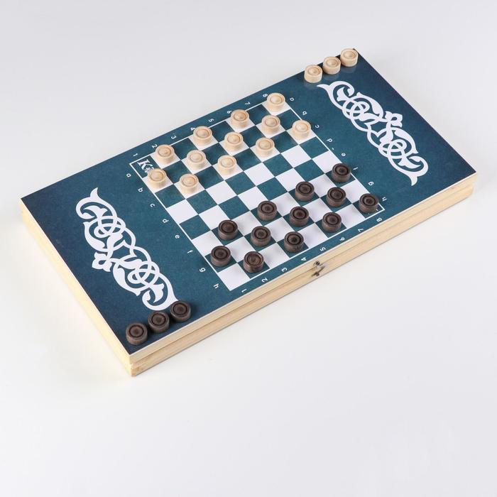 Нарды деревянные большие, настольная игра "Нимфа", 40 х 40 см, с полем для игры в шашки