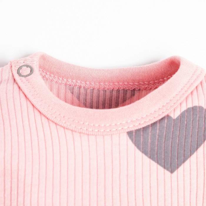 Костюм: джемпер и легинсы Крошка Я &laquo;Сердца&raquo;, рост 62-68 см, цвет розовый