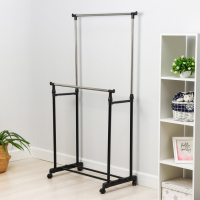Стойка - вешалка напольная для одежды Доляна, телескопическая, 2 перекладины 80&times;43&times;90(160) см