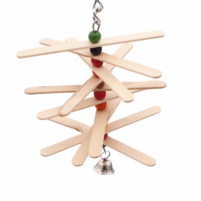 Игрушка для птиц"Вертушка" с колокольчиком  25 х 11 см