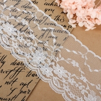 Кружево капроновое, 90 мм &times; 3 &plusmn; 0,5 м, цвет белый