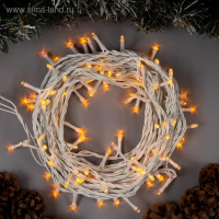 Гирлянда «Нить» 10 м, IP44, белая нить, 100 LED, свечение жёлтое, 8 режимов, 220 В Гирлянда «Нить» 10 м, IP44, белая нить, 100 LED, свечение жёлтое, 8 режимов, 220 В