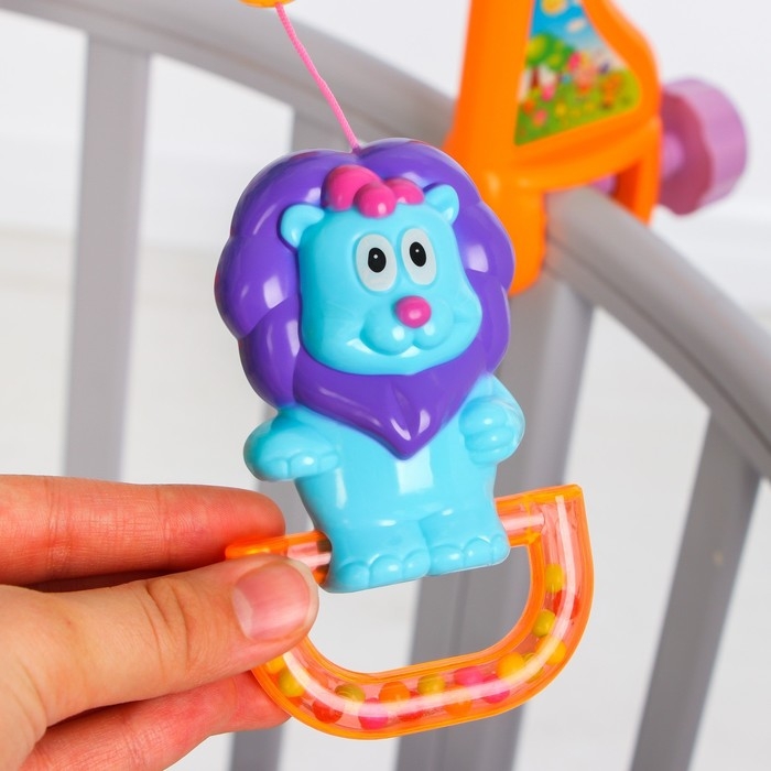 Мобиль музыкальный на кроватку &laquo;Музыкальные листья. Зверятки 2&raquo;, на батарейках, Крошка Я