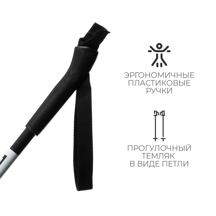 Палки лыжные стеклопластиковые, длина 115 см, цвет МИКС Палки лыжные стеклопластиковые, длина 115 см, цвет МИКС