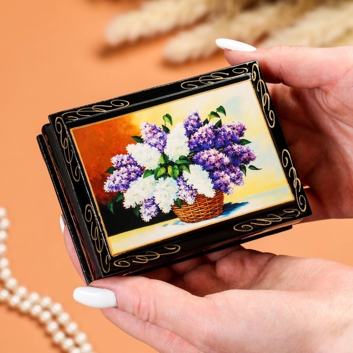 Шкатулка &laquo;Гиацинт&raquo;, 7,5&times;10 см, лаковая миниатюра