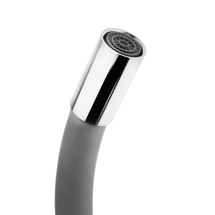 Смеситель для кухни ZEIN Z2108, двухвентильный, силиконовый излив, серый/хром Смеситель для кухни ZEIN Z2108, двухвентильный, силиконовый излив, серый/хром