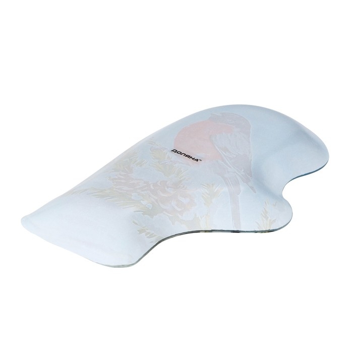 Блюдо новогоднее стеклянное сервировочное Доляна «Рукавица. Снегирь», 22,5×14 см Блюдо новогоднее стеклянное сервировочное Доляна «Рукавица. Снегирь», 22,5×14 см