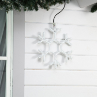 Неоновая фигура «Снежинка», 40 см, 360 LED, 220 В, свечение белое Неоновая фигура «Снежинка», 40 см, 360 LED, 220 В, свечение белое