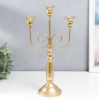 Подсвечник металл на 3 свечи "Канделябр. Завитки" золотой 43х24х11,5 см Подсвечник металл на 3 свечи "Канделябр. Завитки" золотой 43х24х11,5 см