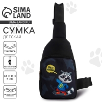 Сумка детская для мальчика через плечо «Енот на скейте» Сумка детская для мальчика через плечо «Енот на скейте»