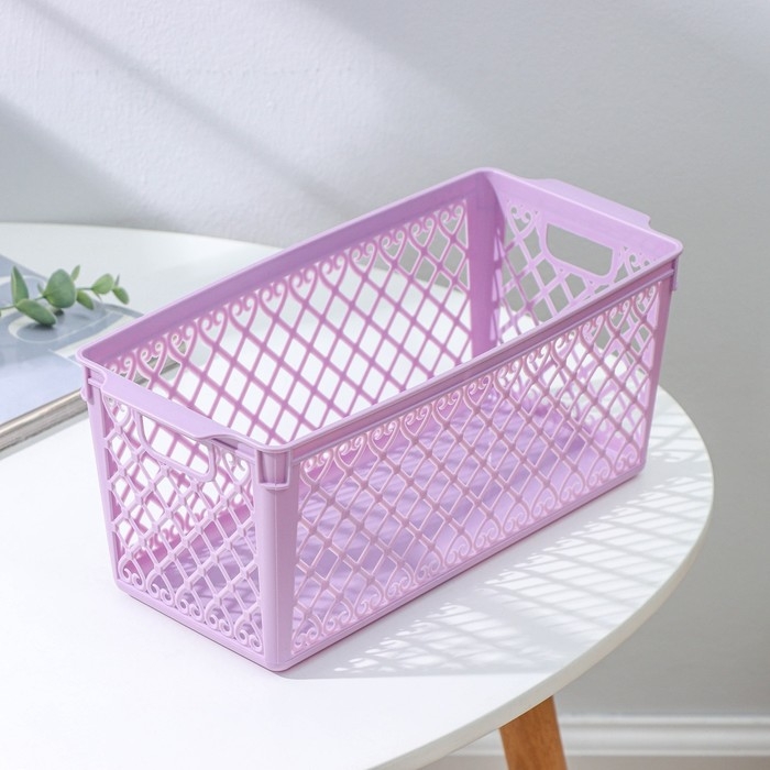 Корзина для хранения &laquo;Романо&raquo;, пластик, 30&times;13,5&times;12 см, цвет МИКС