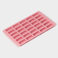 Форма для конфет и шоколада Доляна &laquo;Батончик&raquo;, силикон, 28&times;17,5&times;2 см, 30 ячеек (4,3&times;1,7 см), цвет розовый