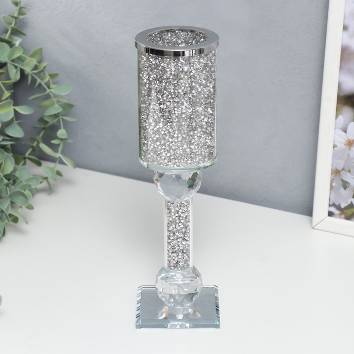 Подсвечник стекло на 1 свечу Подсвечник стекло на 1 свечу "Драгоценность" 25х8х8 см