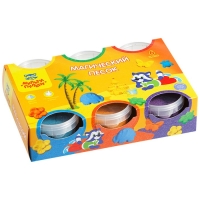 Песок для лепки &laquo;Приключения Енота&raquo;, 6 цветов, 840 г, 2 форм.