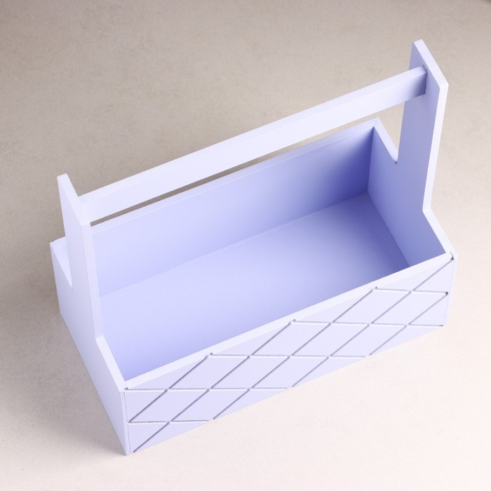 Кашпо деревянное "Эллада большая, сетка", с ручкой, 25&times;12,5&times;10(25) см Лавандовый