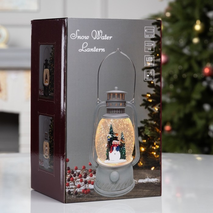 Фигура светодиодная &laquo;Снеговик&raquo;, 20.8х11.9х9.7 см, музыка, батарейки ААх3 (не в комплекте), USB, свечение тёплое белое