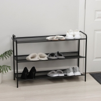 Подставка для обуви &laquo;Женева 33&raquo;, 3 яруса, 86,5&times;27&times;60 см, цвет чёрный